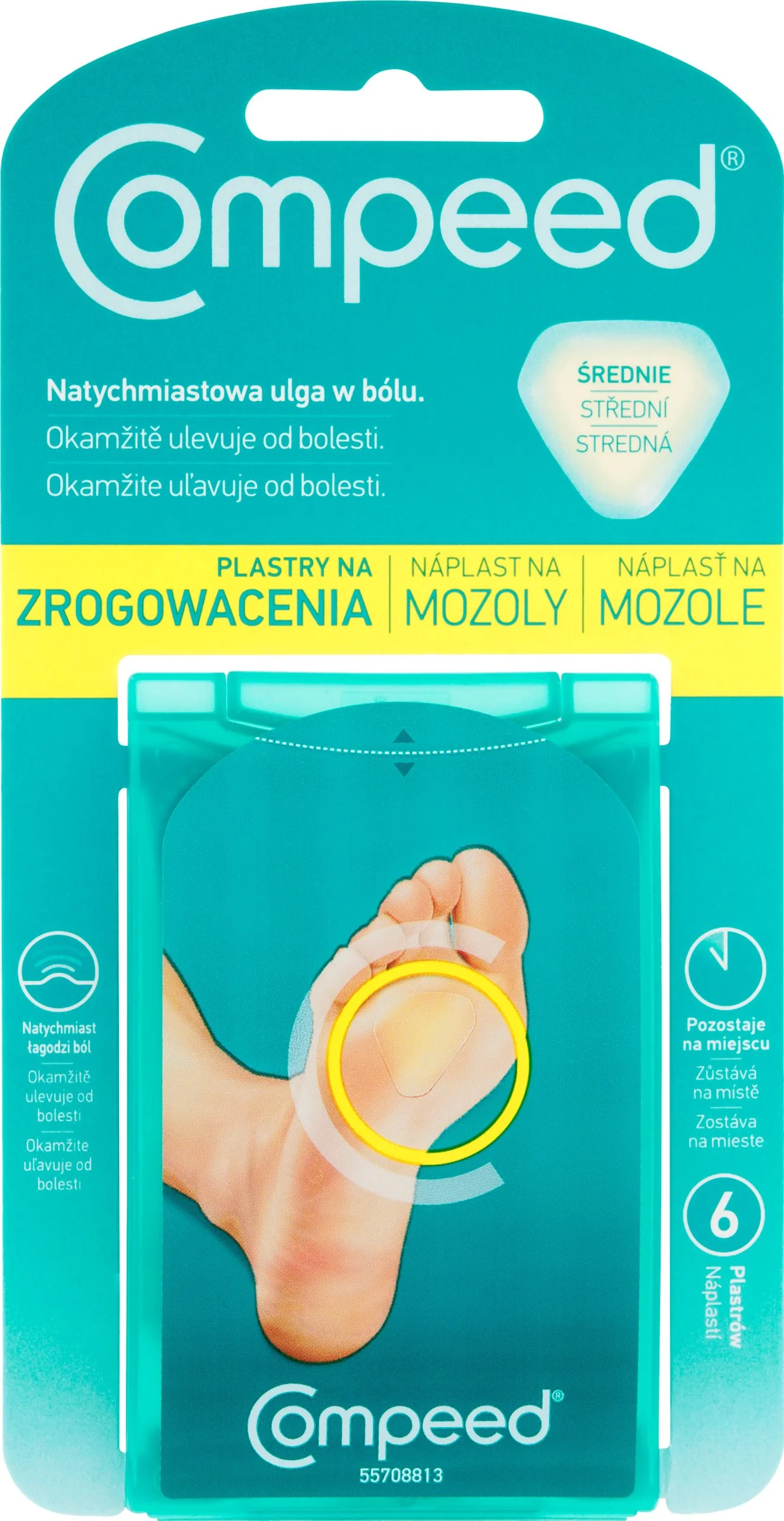 Compeed NÁPLASŤ na mozole 1×6 ks, náplasť, na mozole