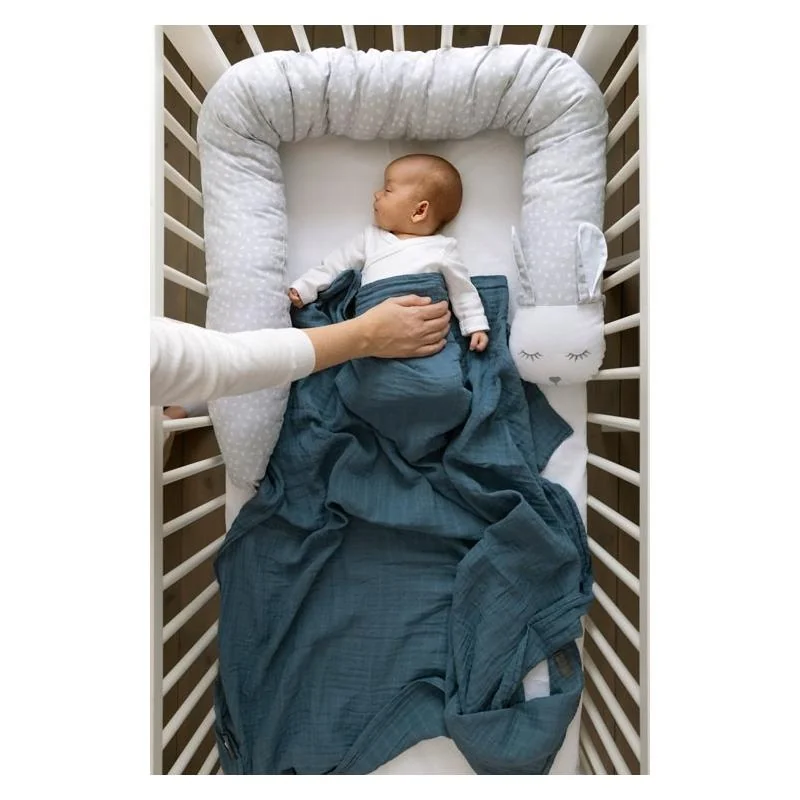 VINTER & BLOOM - Deka Single Muslin Organic Storm Blue 