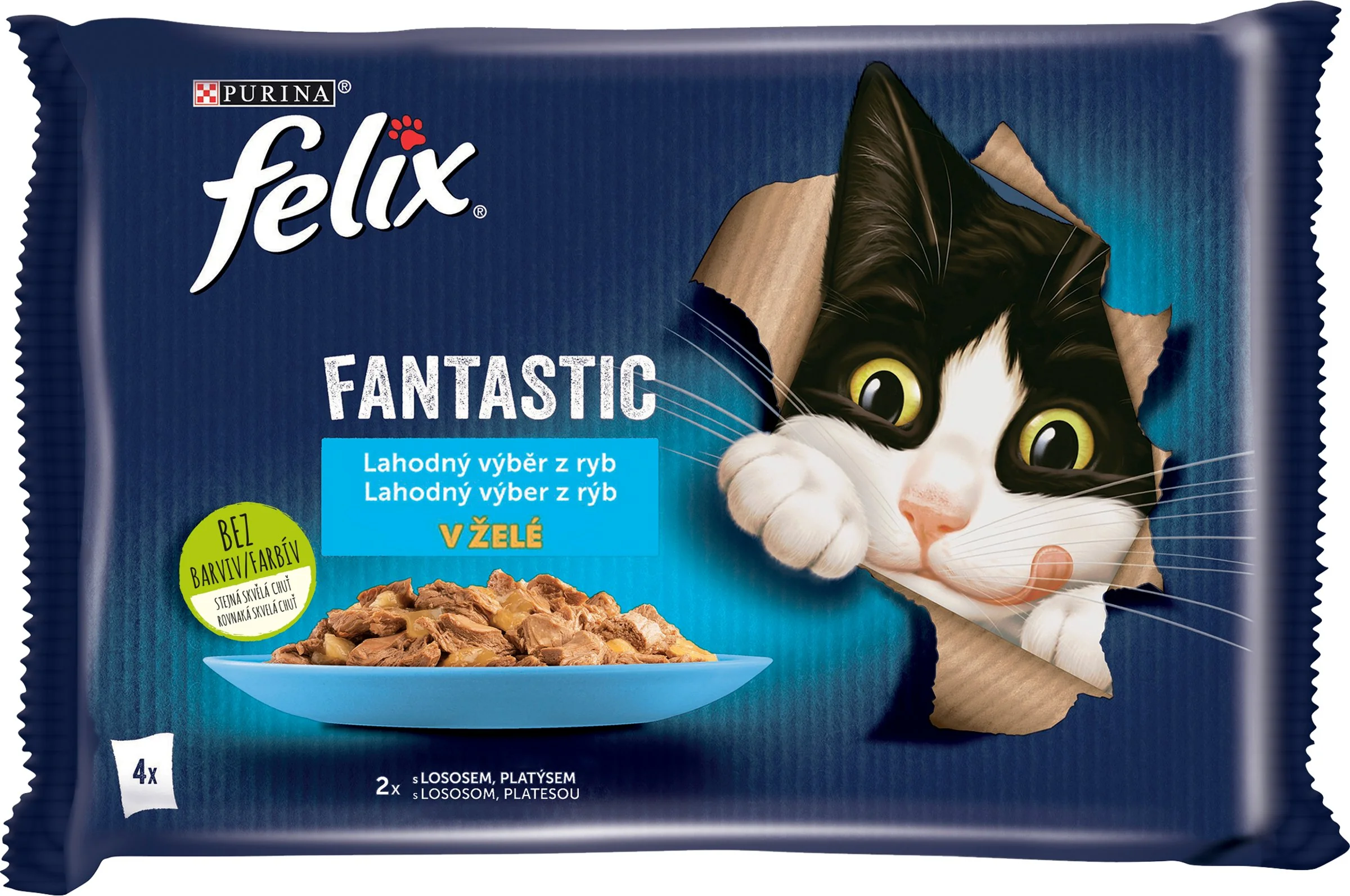 FELIX Fantastic Multipack 12(4x85g) losos/platesa v želé