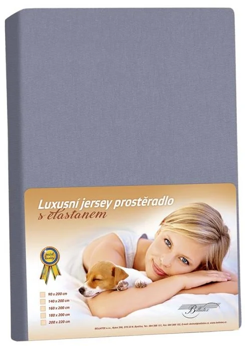 Jersey s elastanom prestieradlo 140x200 344 tm. šedá KL2