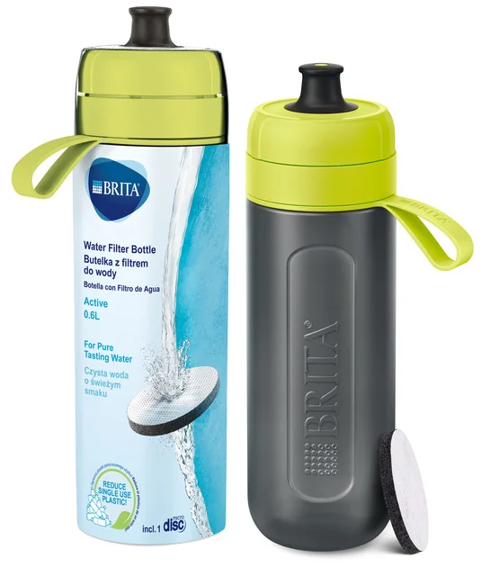 BRITA Fill&Go Active filtračná fľaša na vodu 0,6l limetková 1x1 ks, filtračná fľaša