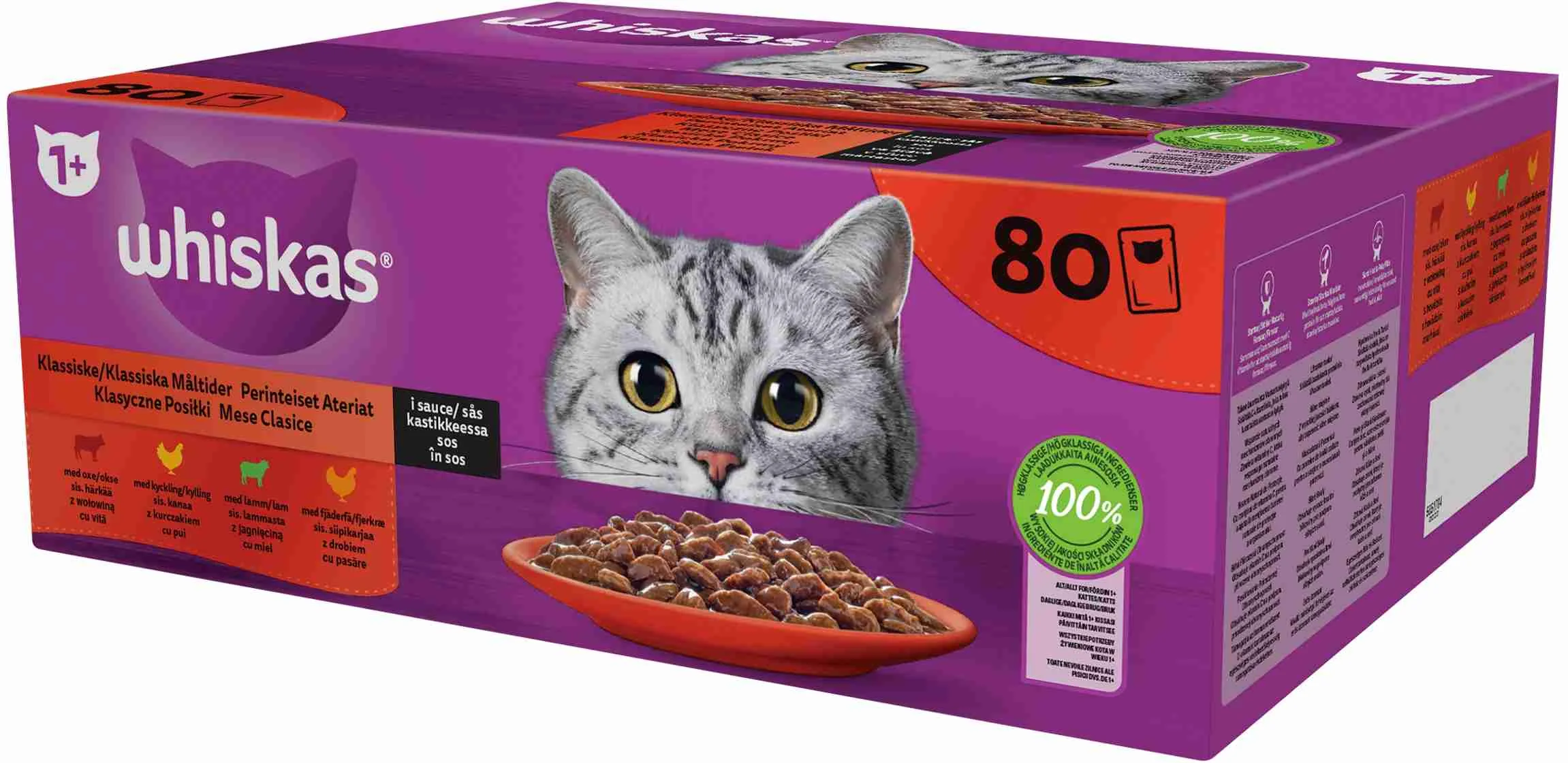 WHISKAS Kapsička Klasický výber v šťave 80pack 80×85g, kapsička pre mačky