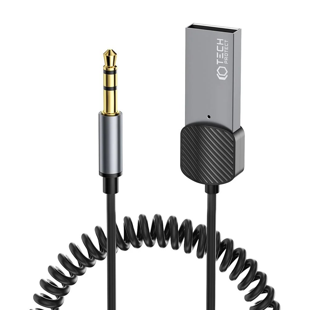 Tech-Protect Ultraboost bluetooth audio adaptér 3.5mm jack, šedý 