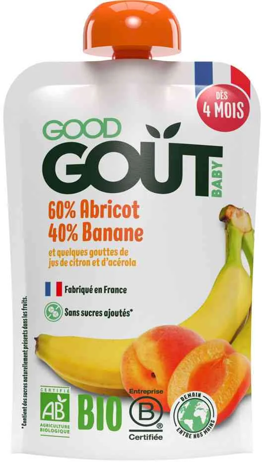 Good Gout BIO Marhuľa s banánom 1×120 g, marhuľa s banánom