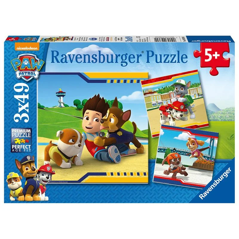 RAVENSBURGER - Labková Patrola 3x49 dielikov