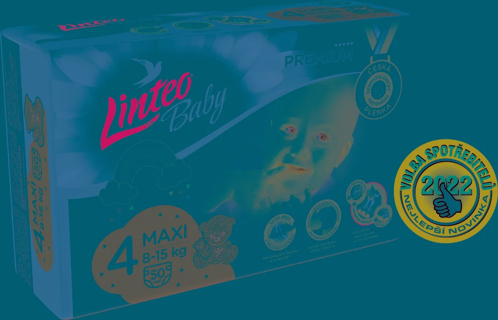 LINTEO BABY Premium Plienky jednorazové 4 MAXI (8-15 kg) 50 ks 1×50 ks