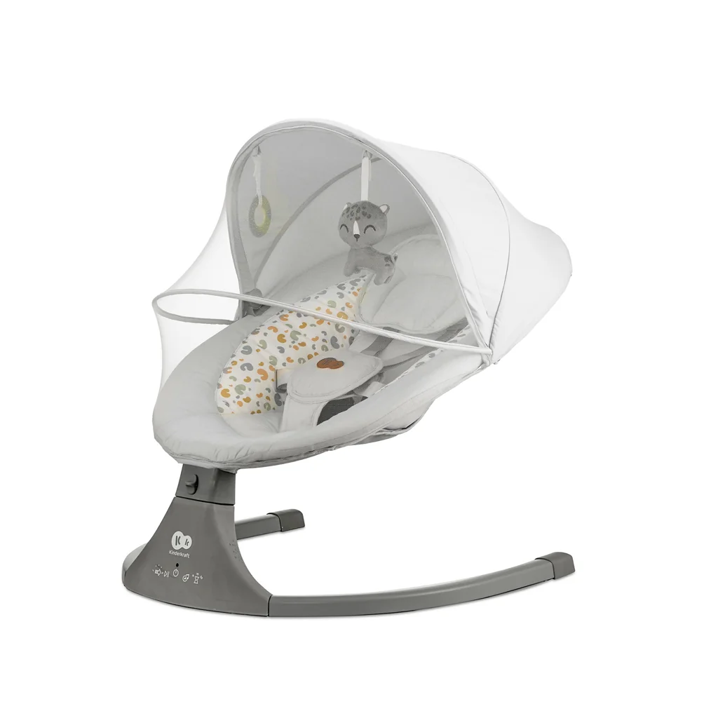 KINDERKRAFT Lehátko pohupujúce s melódiou 2v1 Lumi, do 9 kg, Premium Light Grey 1×1 ks, lehátko