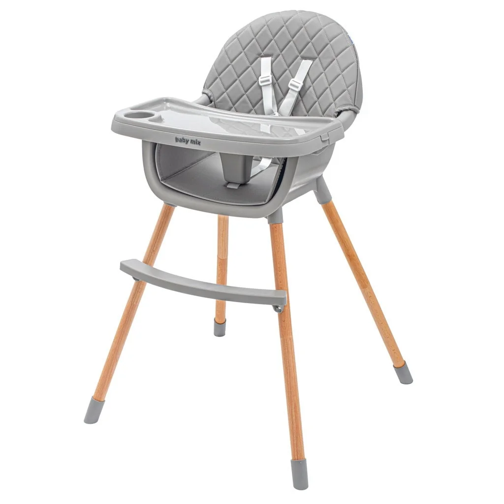 Jedálenská stolička Baby Mix Freja wooden dark grey , 20C52920 