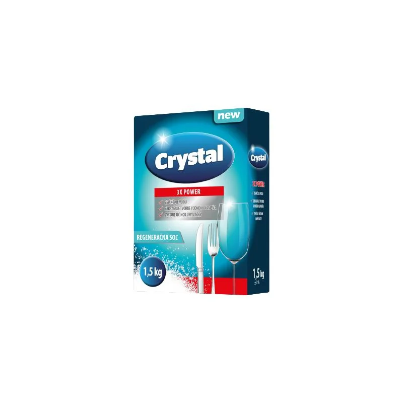 Crystal&Clean soľ do umývačky riadu 1,5 kg