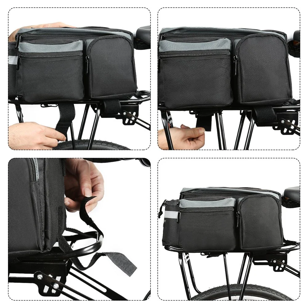 MG Bicycle Bike Pannier cyklistická zadná taška s popruhom, 6l, čierna 