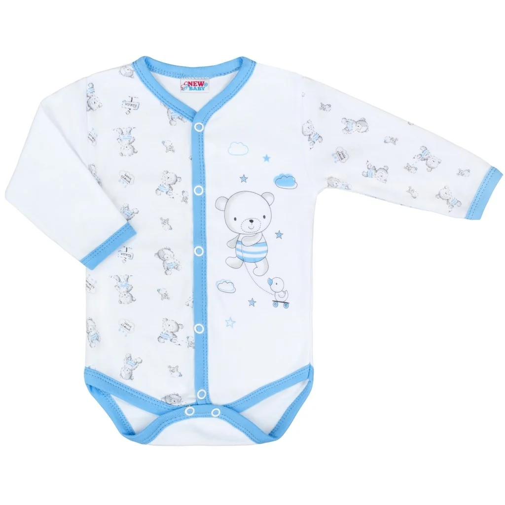 Dojčenské celorozopínacie body New Baby Bears modré 50, 20C36887 