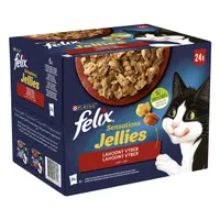 FELIX Sensations Jellies hovädzie s rajčinami/ kura s mrkvou/ kačica/ jahňacie v och. Želé (24x85g)