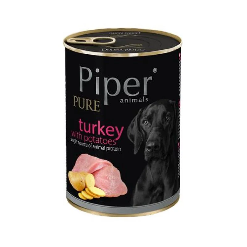 PIPER PURE Turkey 400g morka a zemiaky konzerva pre dospelých psov