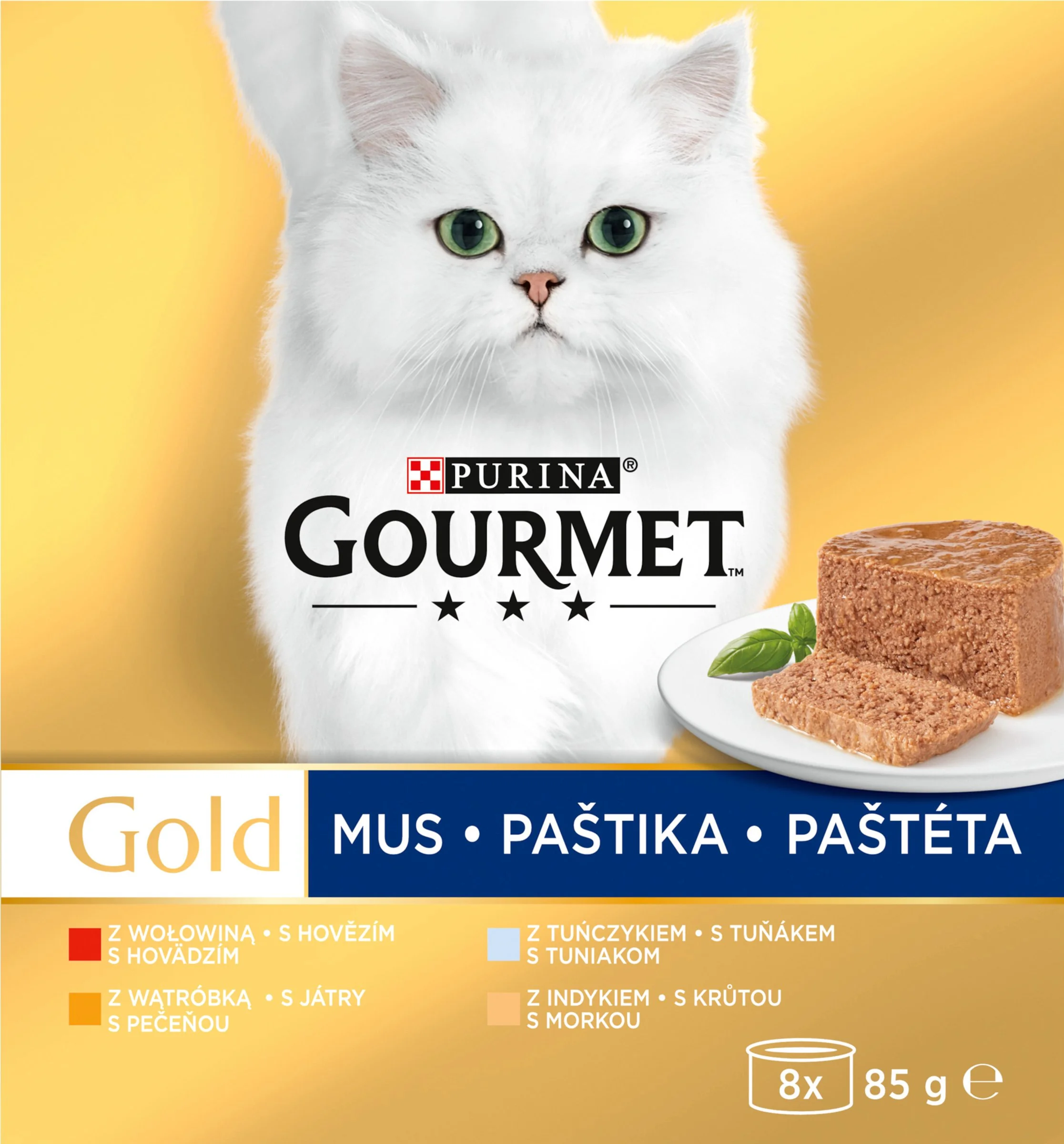 GOURMET GOLD Multipack 12(8x85g) paštéty tuniak/pečeň/morka/hovädzie