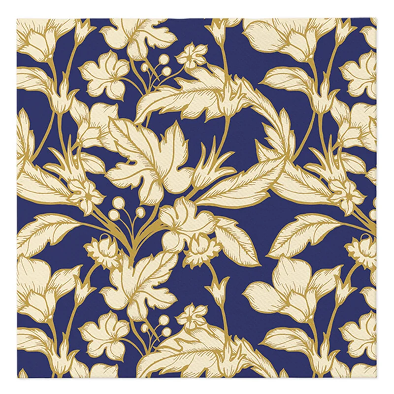 PAW - Obrúsky AIRLAID 40x40 cm - Beautiful Floral Pattern dark Blue 