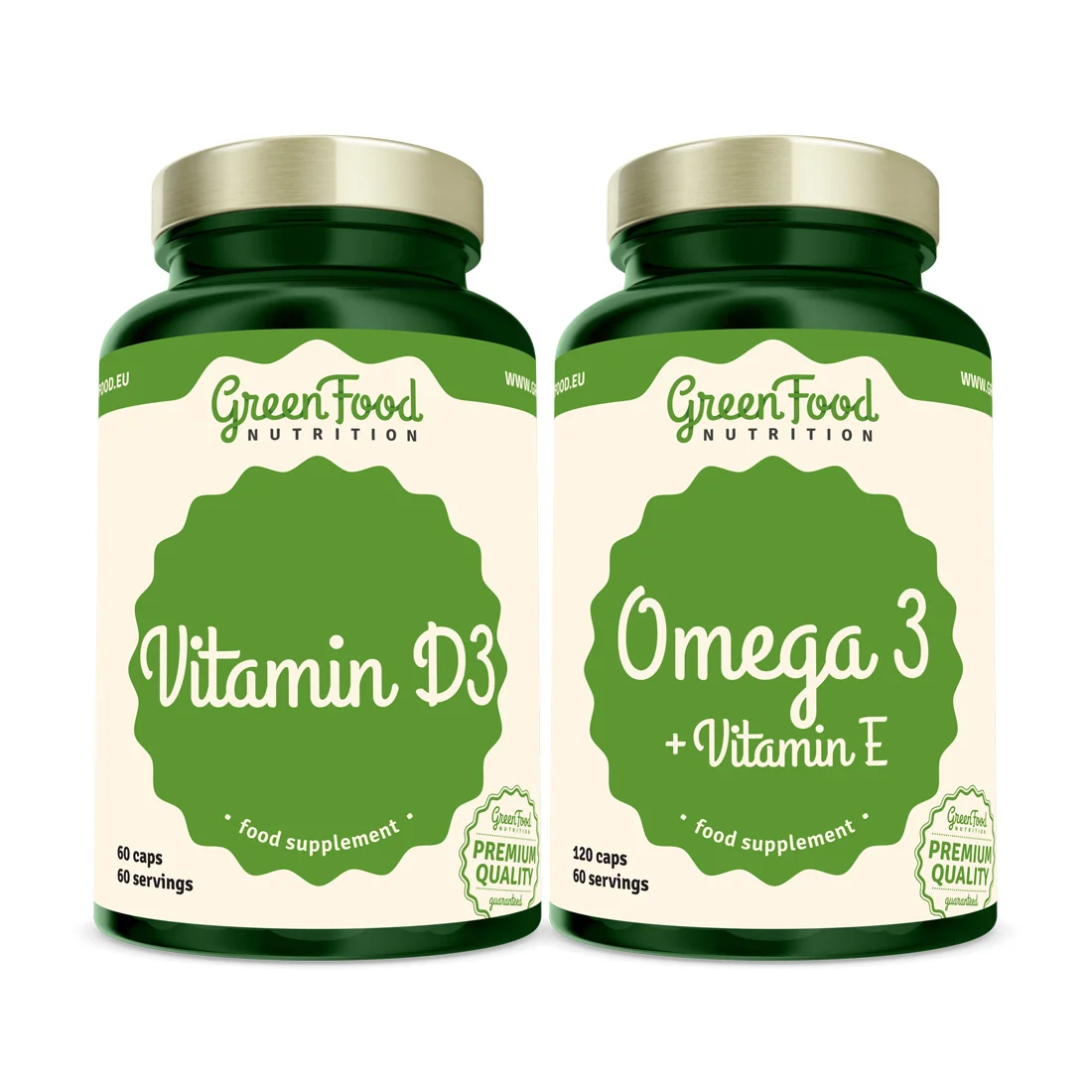 GreenFood Nutrition Duopack Omega 3 + Vitamin E 120cps +Vitamin D3 60cps