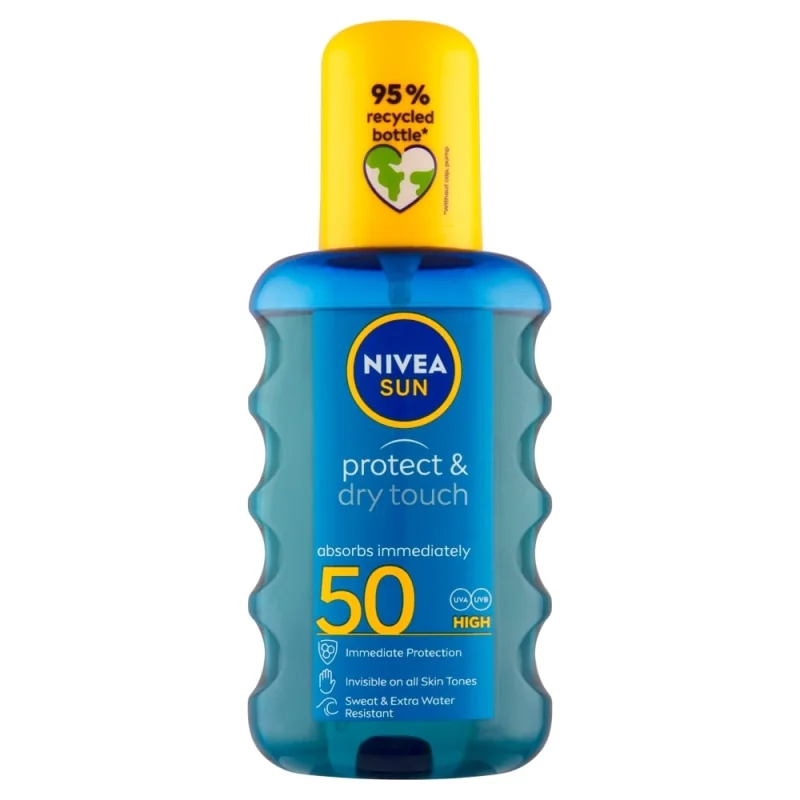 NIVEA Sun Protect & Dry Touch neviditeľný sprej na opaľovanie OF 50, 200 ml 85860