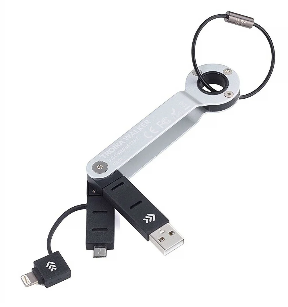 CBL01/SI Troika WALKER SILVER USB kľúčenka, strieborná