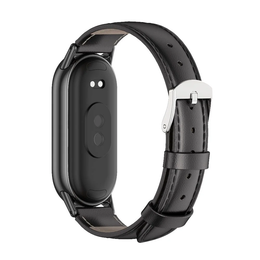 Tech-Protect Leatherfit remienok na Xiaomi Smart Band 8 / 9 black