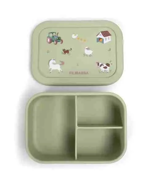 FILIBABBA Silikónový lunchbox - Bog Green 1×1 ks, desiatový box