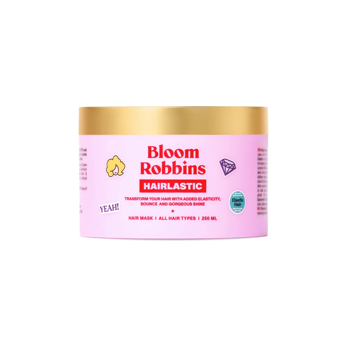 BLOOM ROBBINS maska na podporu elasticity vlasov s ricínovým olejom 1×250 ml, maska na vlasy