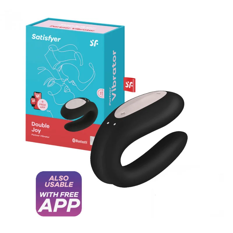 Satisfyer Double Joy partnerský vibrátor Black