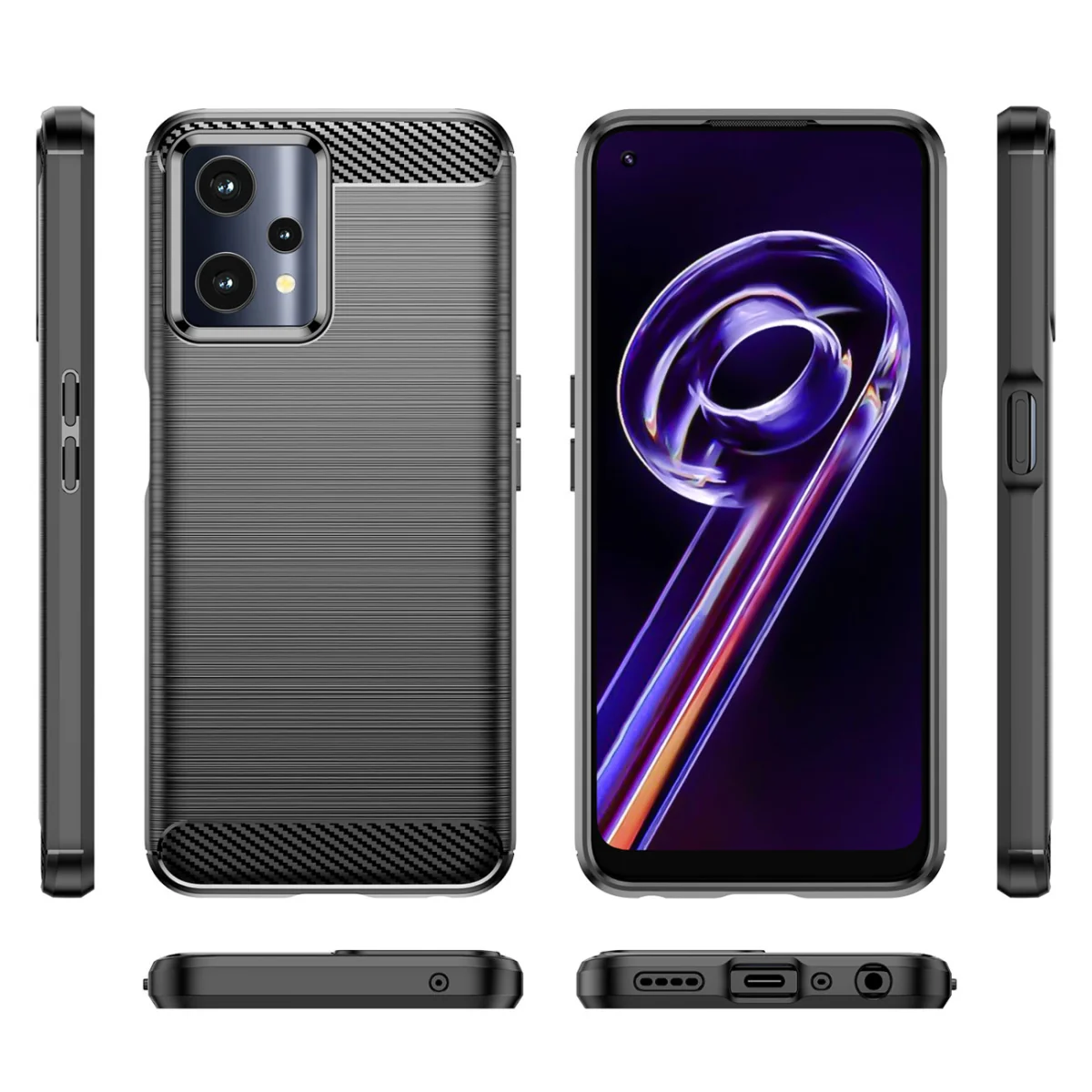 MG Carbon Case Flexible silikónový kryt na Realme 9 Pro čierny