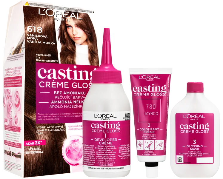 L'Oréal Paris Casting Crème Gloss semipermanentná farba na vlasy 618 vanilková mocca