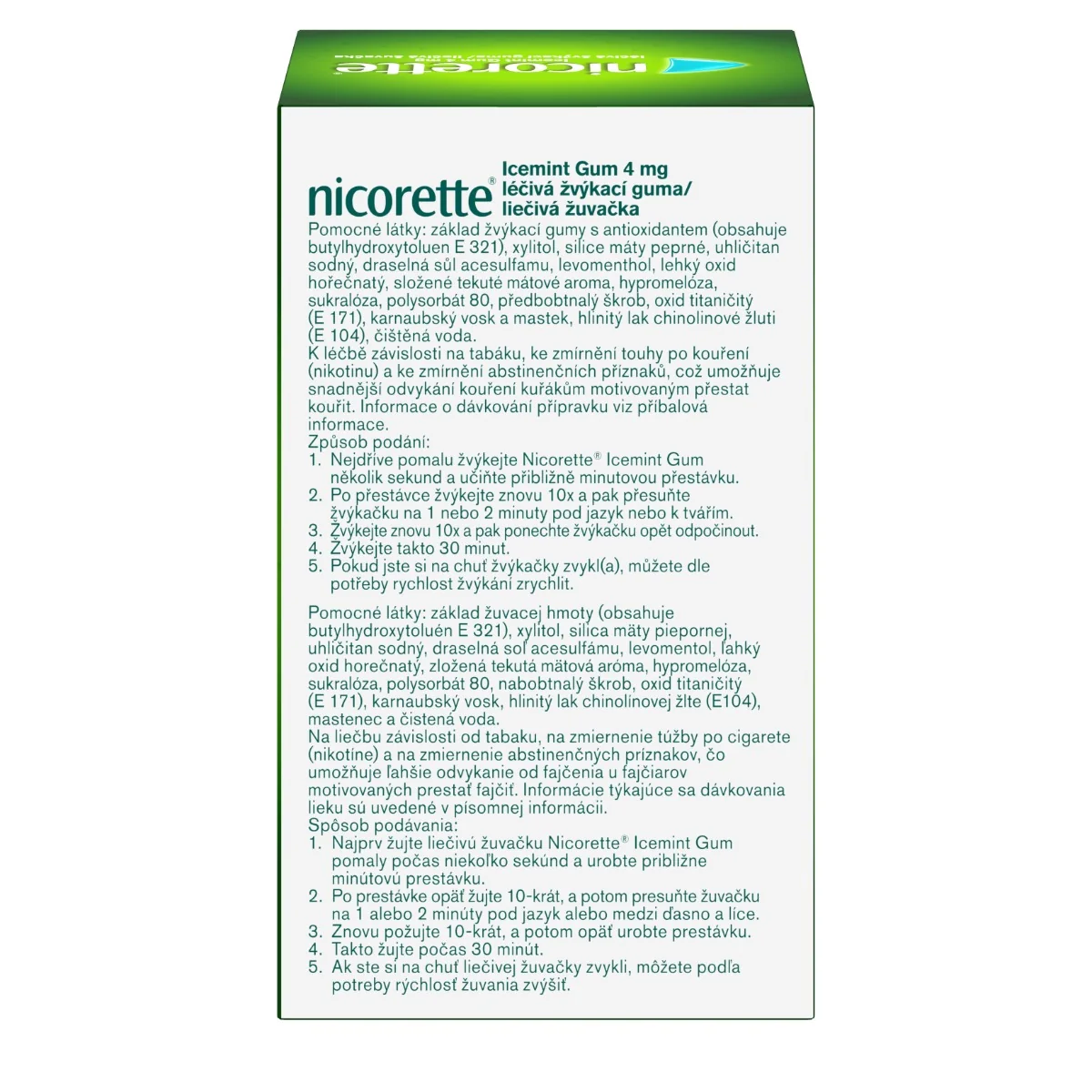 Nicorette® Icemint Gum 4 mg 1×105 ks, žuvačky