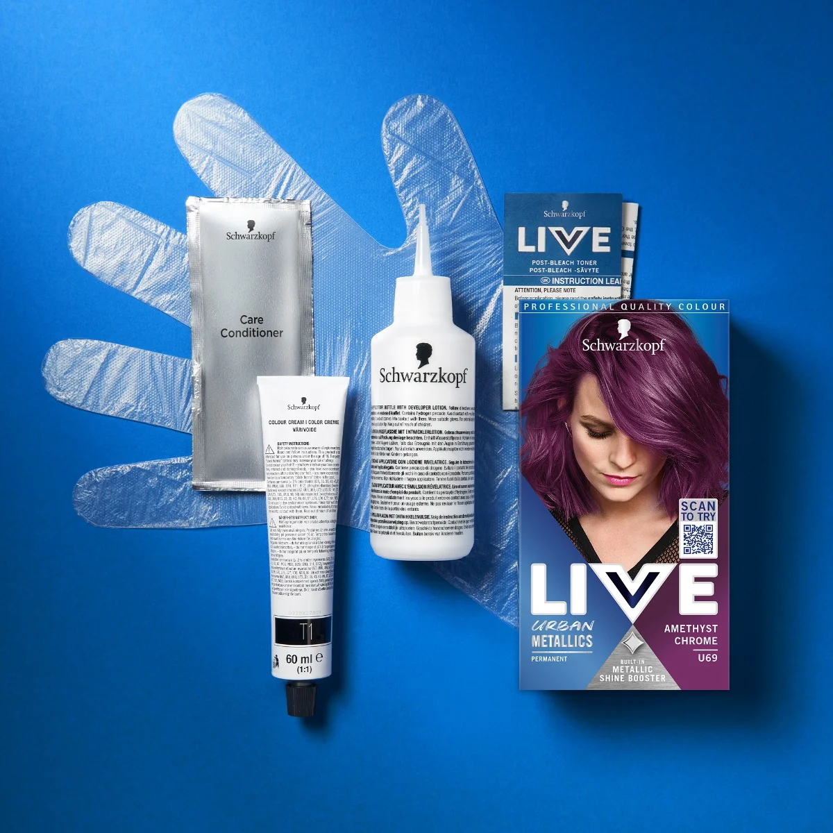 Schwarzkopf Live Urban Metallics U69 Fialový chróm 1×1 ks, farba na vlasy