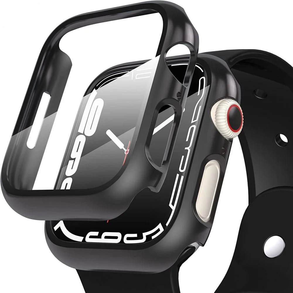 Tech-Protect Defense 360 puzdro s ochranným sklom na Apple Watch 7 41m m, čierne