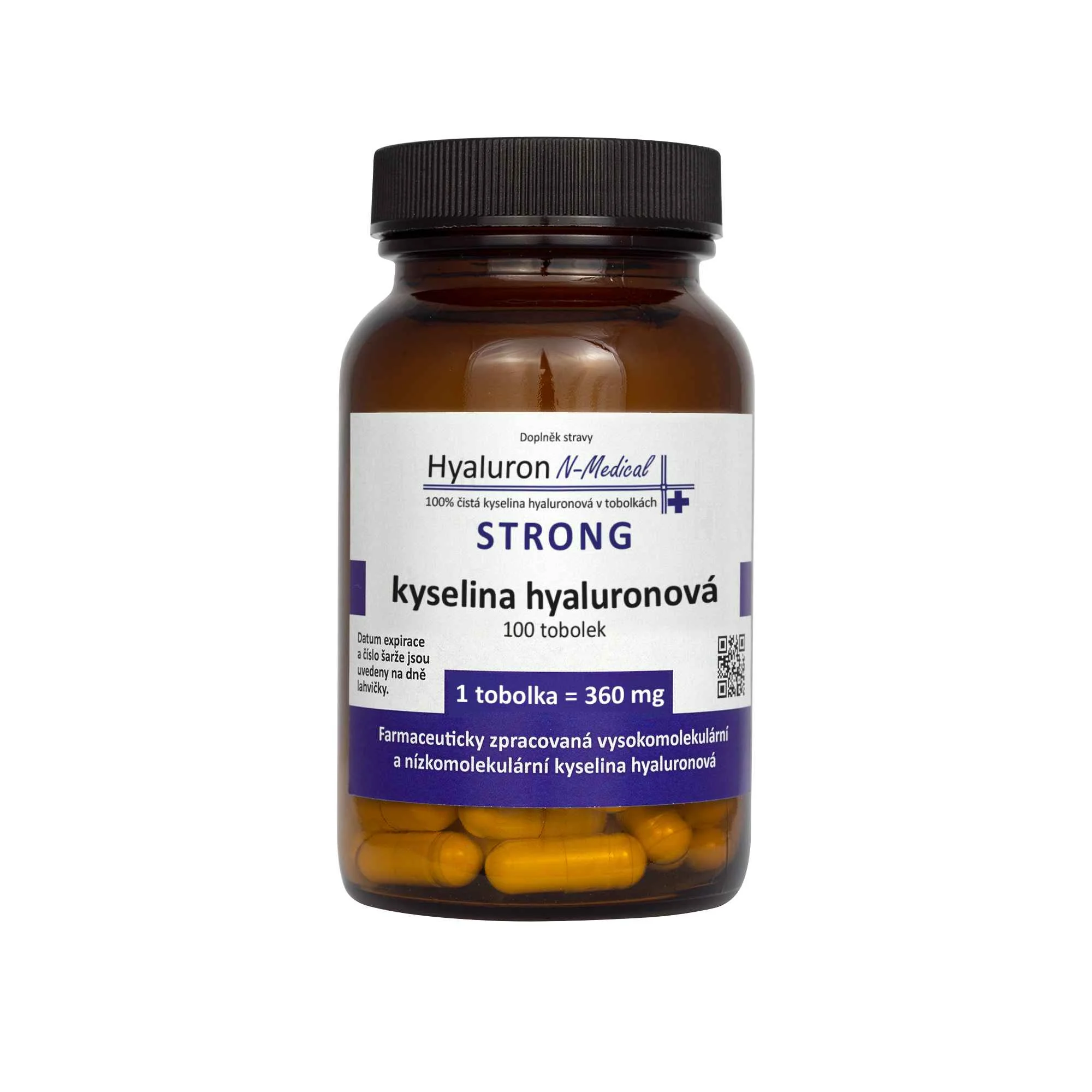 N-MEDICAL HYALURON N-MEDICAL STRONG 100TBL 1×100 cps, prípravok na vnútorné užívanie