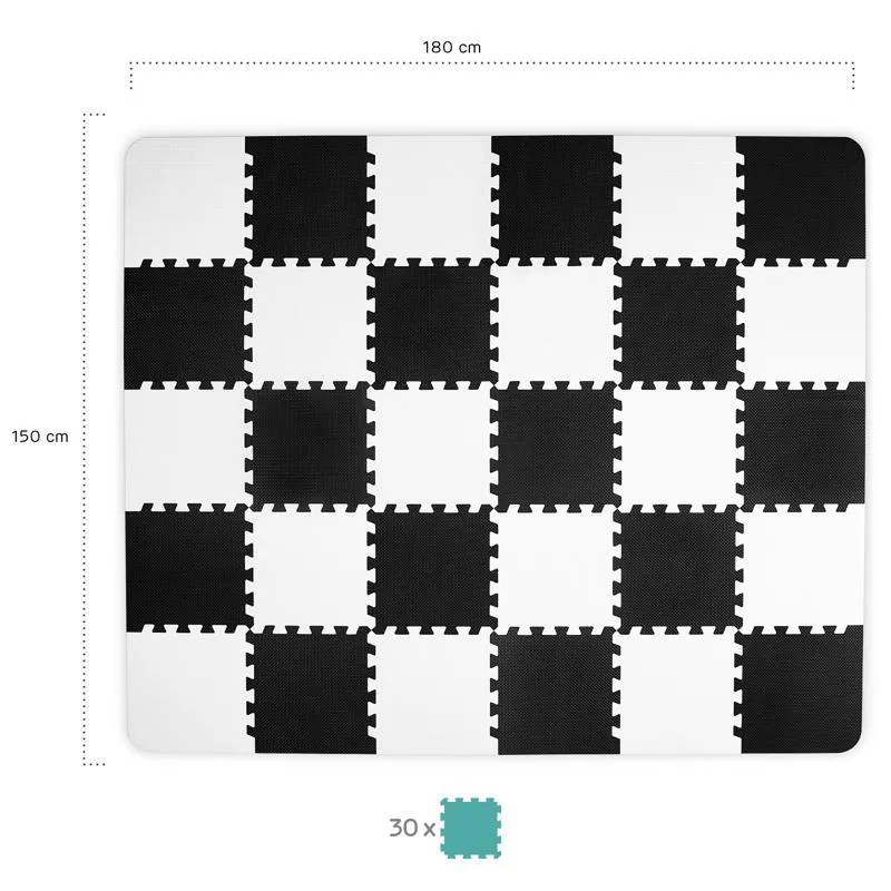 KINDERKRAFT Podložka penová puzzle Luno 150 x 180 cm Black, 30 ks 1×30ks