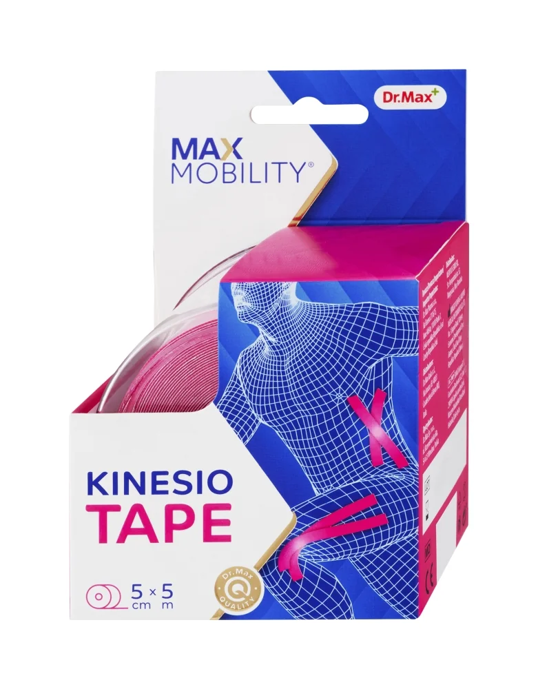 Dr. Max KINESIO TAPE 5CMX5M RUZOVA 1×1ks, kinesio tape