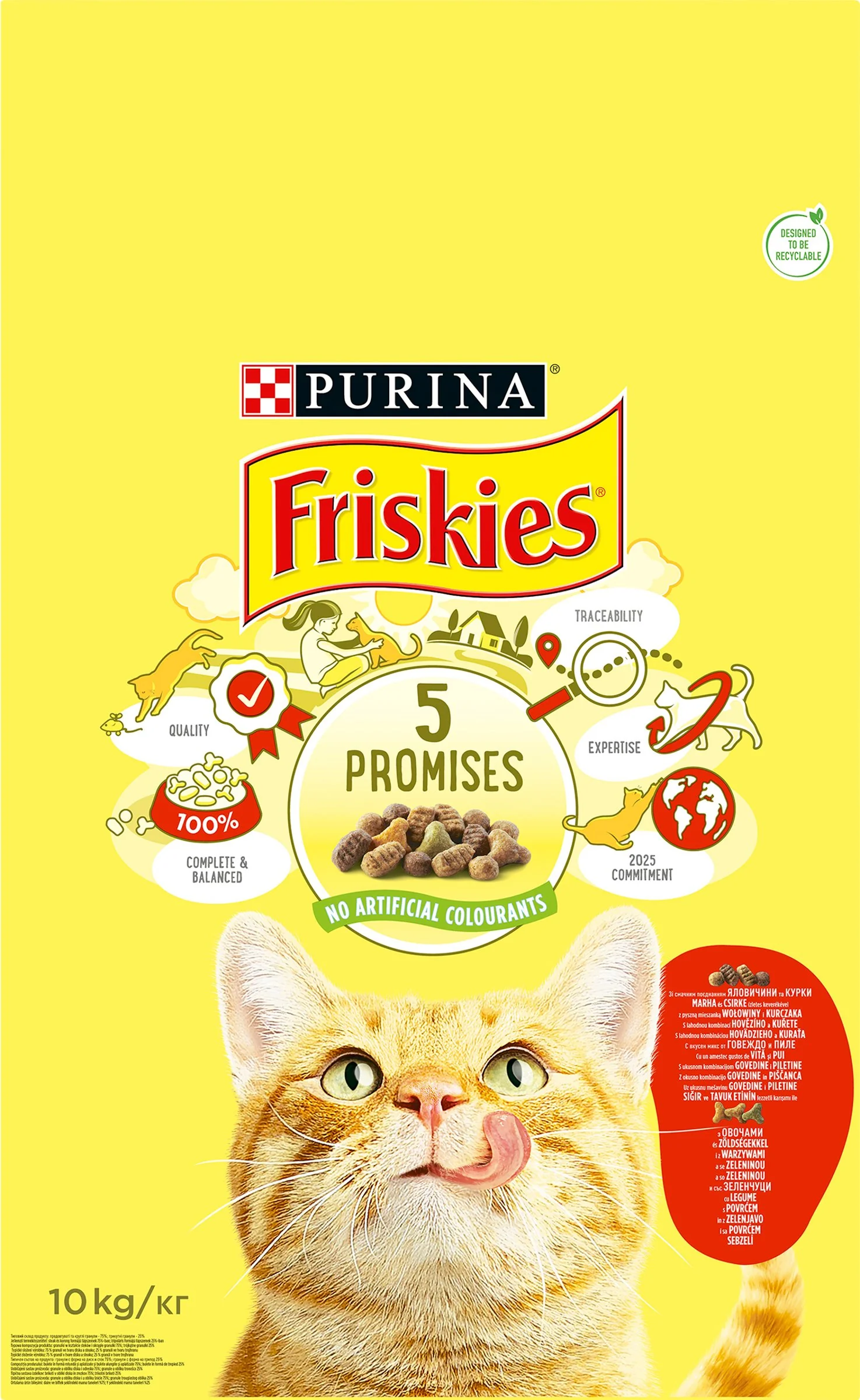 FRISKIES GM 10kg s hovädzím, kuraťom a pridanou zeleninou