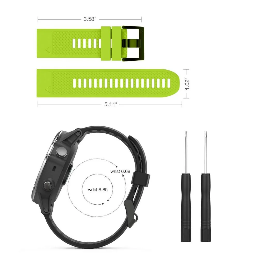 BStrap Silicone Acton remienok na Garmin Fenix 5 yellow amber