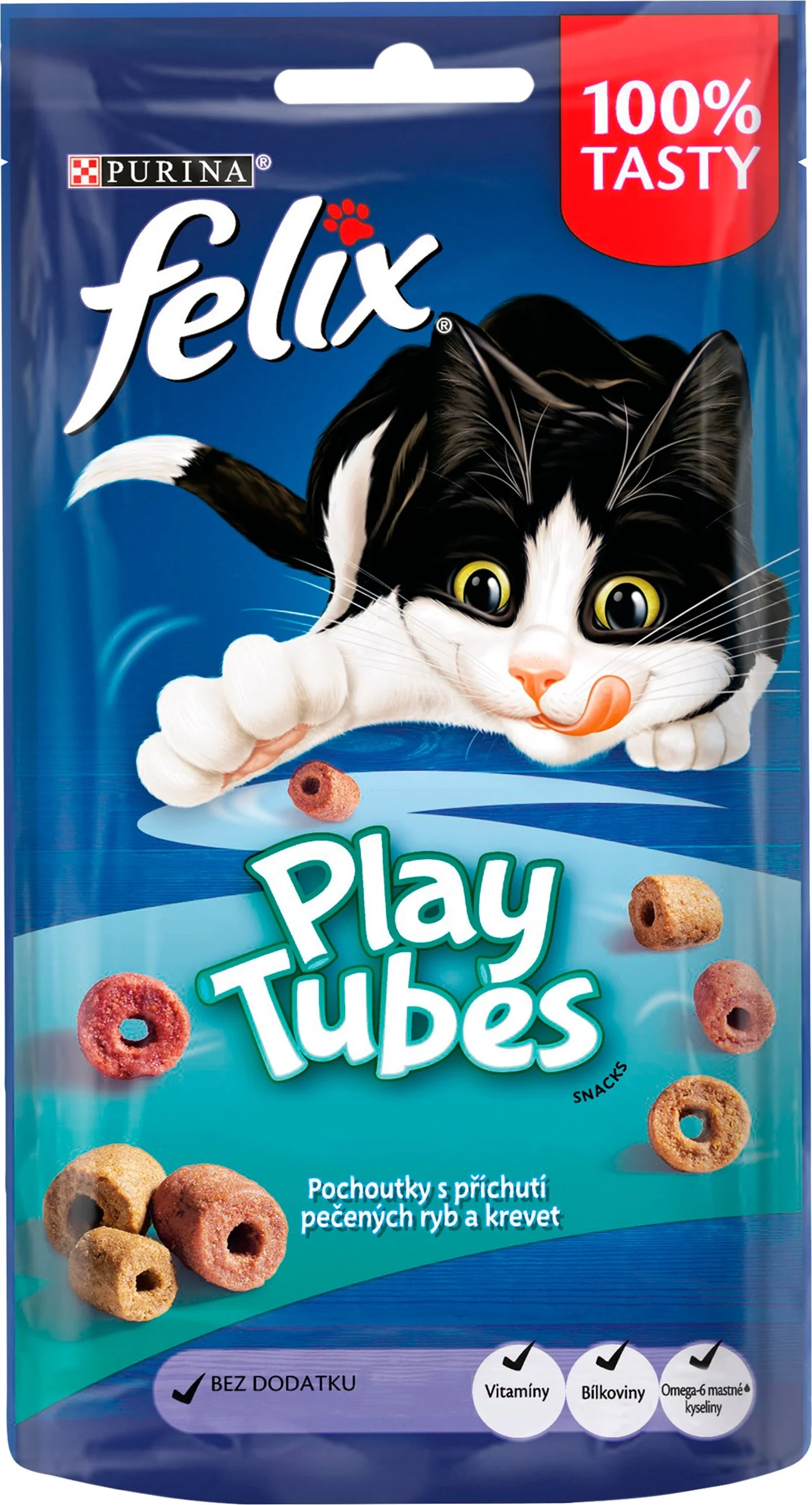 FELIX PLAY TUBES  8x50g s příchuťou pečených rýb a kreviet