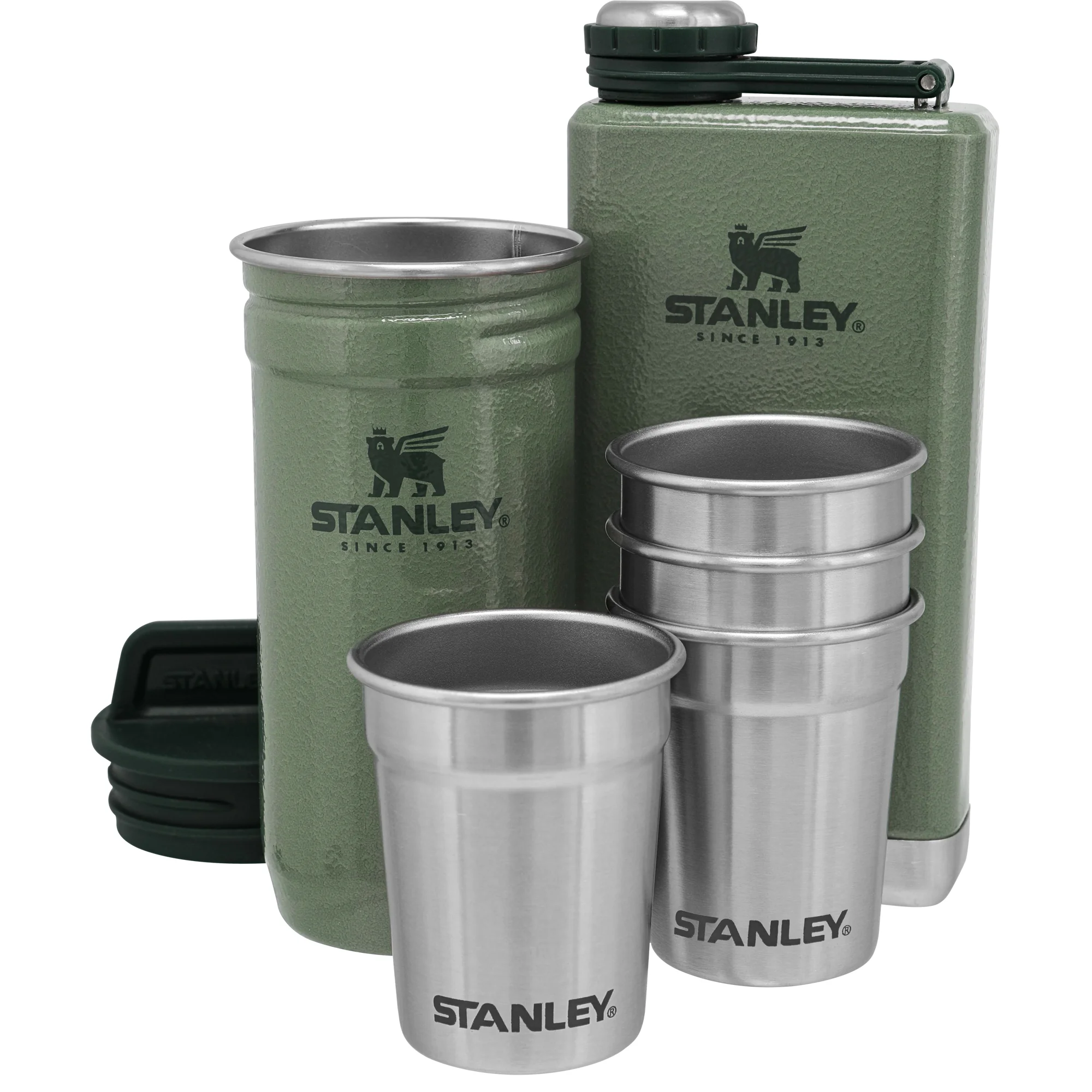 10-01883-034 STANLEY Dárkový set Adventure series butylka 250ml + panáky 4ks zelená