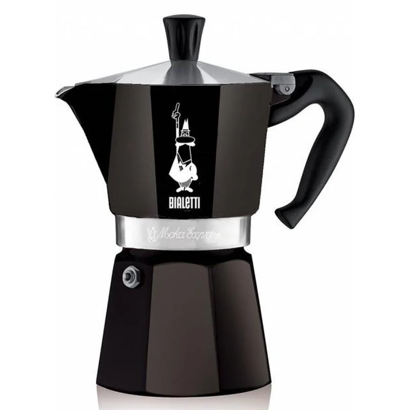 0004953 Bialetti MOKA EXPRESS ČIERNA NA 6 ŠÁLOK