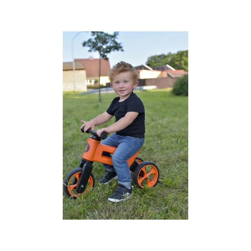 Teddies Odrážadlo FUNNY WHEELS Rider SuperSport oranž. 2v1+popruh, vyš. sedla 28/30cm nos. 25kg 18m+ v sáčku 