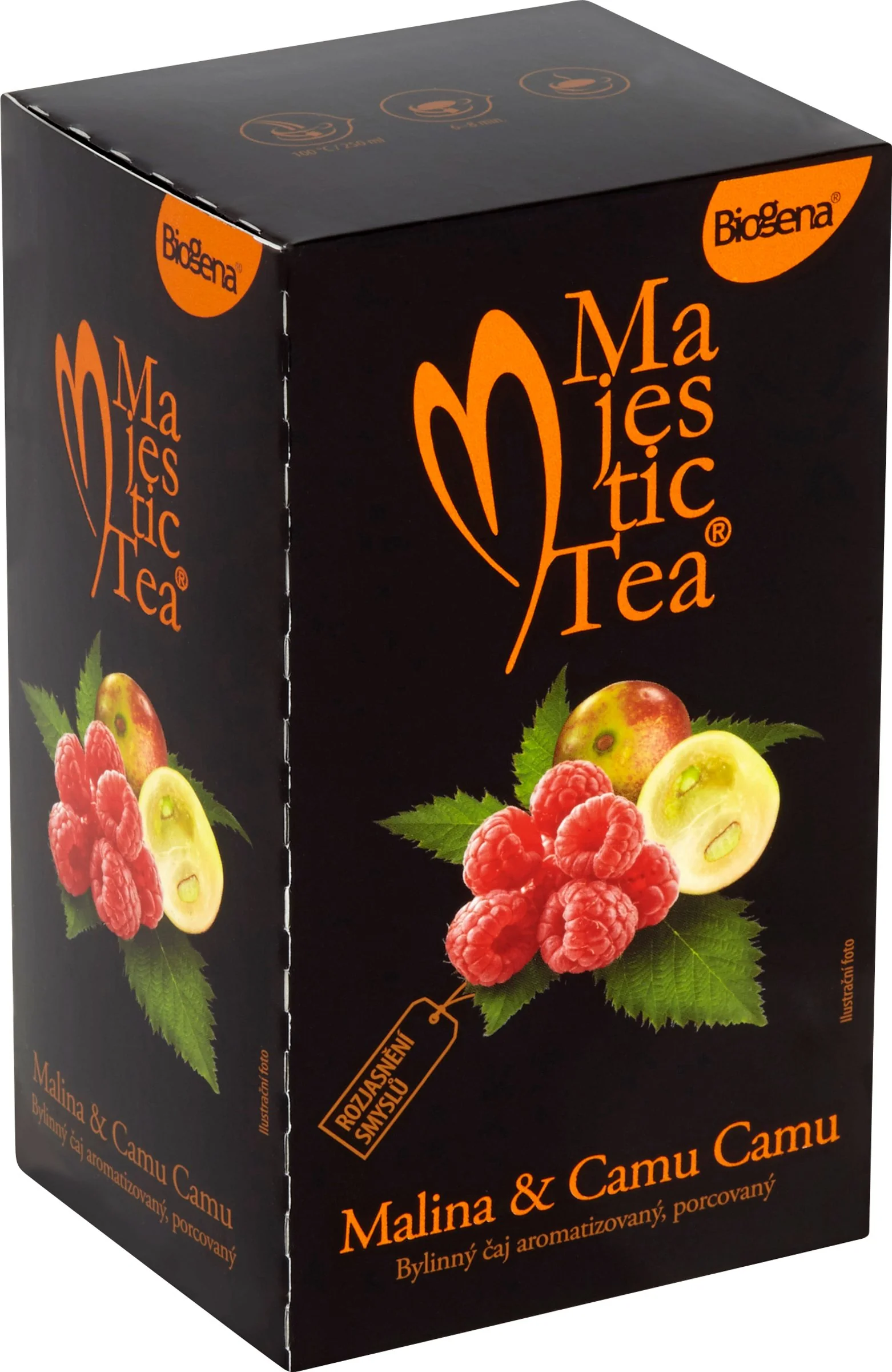 Biogena Majestic Tea Malina & Camu Camu 20×2,5 g, bylinný čaj