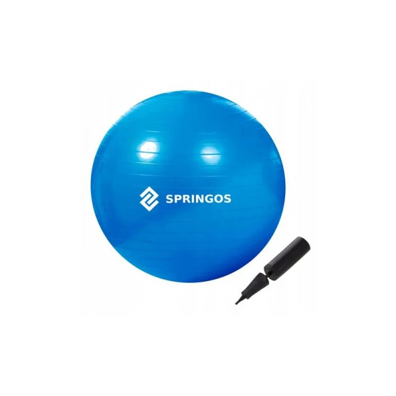 SPRINGOS Gymnastická lopta 85 cm + pumpička SPRINGOS DYNAMIC modrý