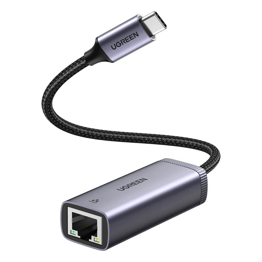 Ugreen CM483 externý sieťový adaptér USB-C / RJ45, šedý 