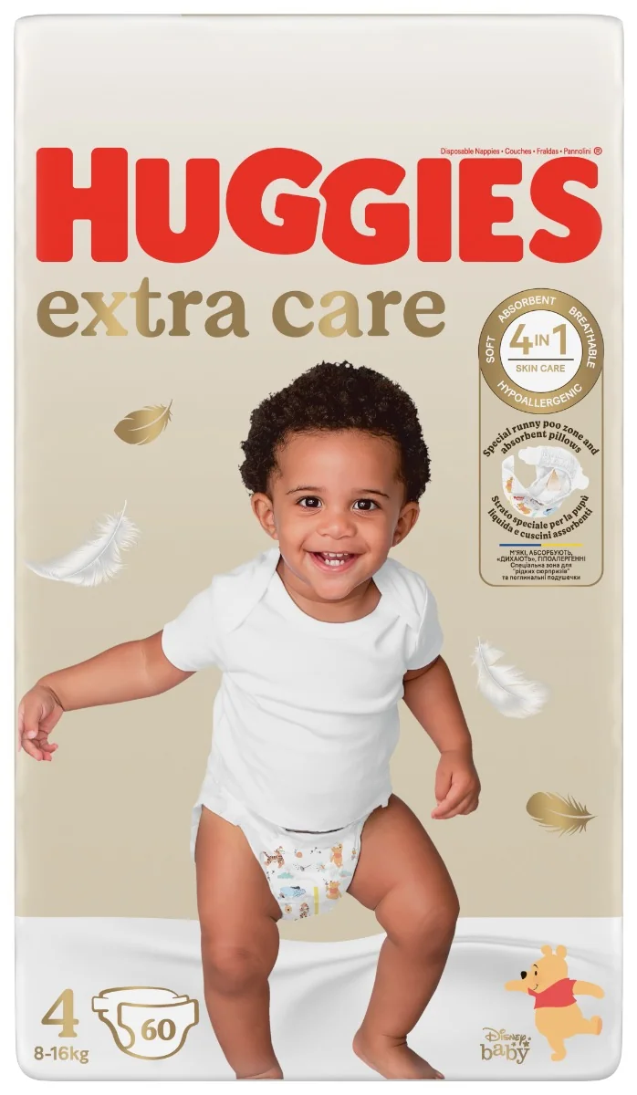 HUGGIES plienky Extra Care 4 1×60 ks, jednorazové plienky