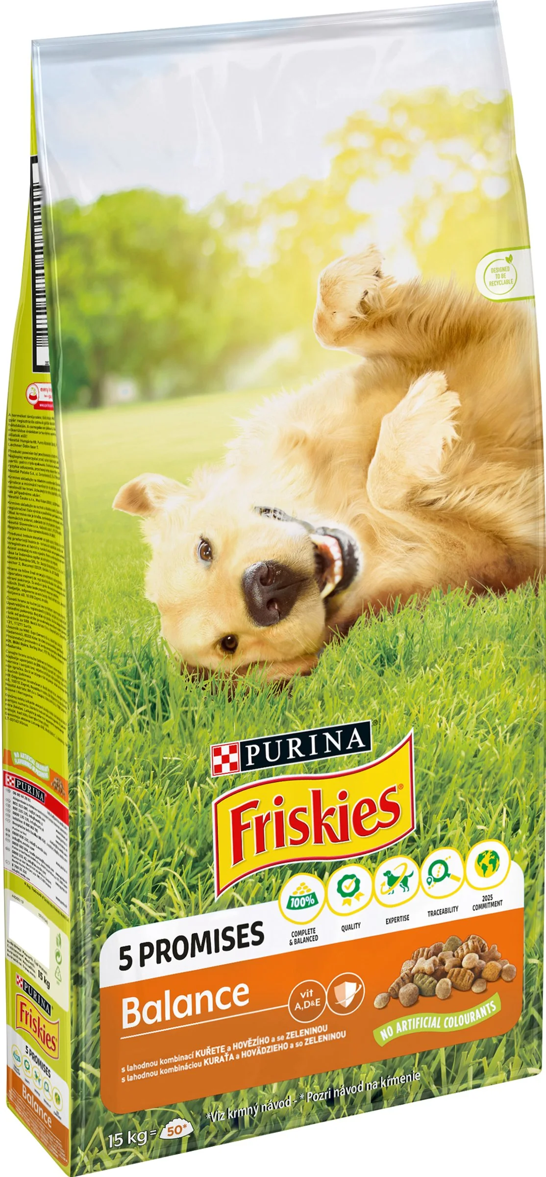 FRISKIES GP 15kg Balance s kuracim, hovädzím a zeleninou 1×15 kg, kompletné krmivo pre dospelých psov