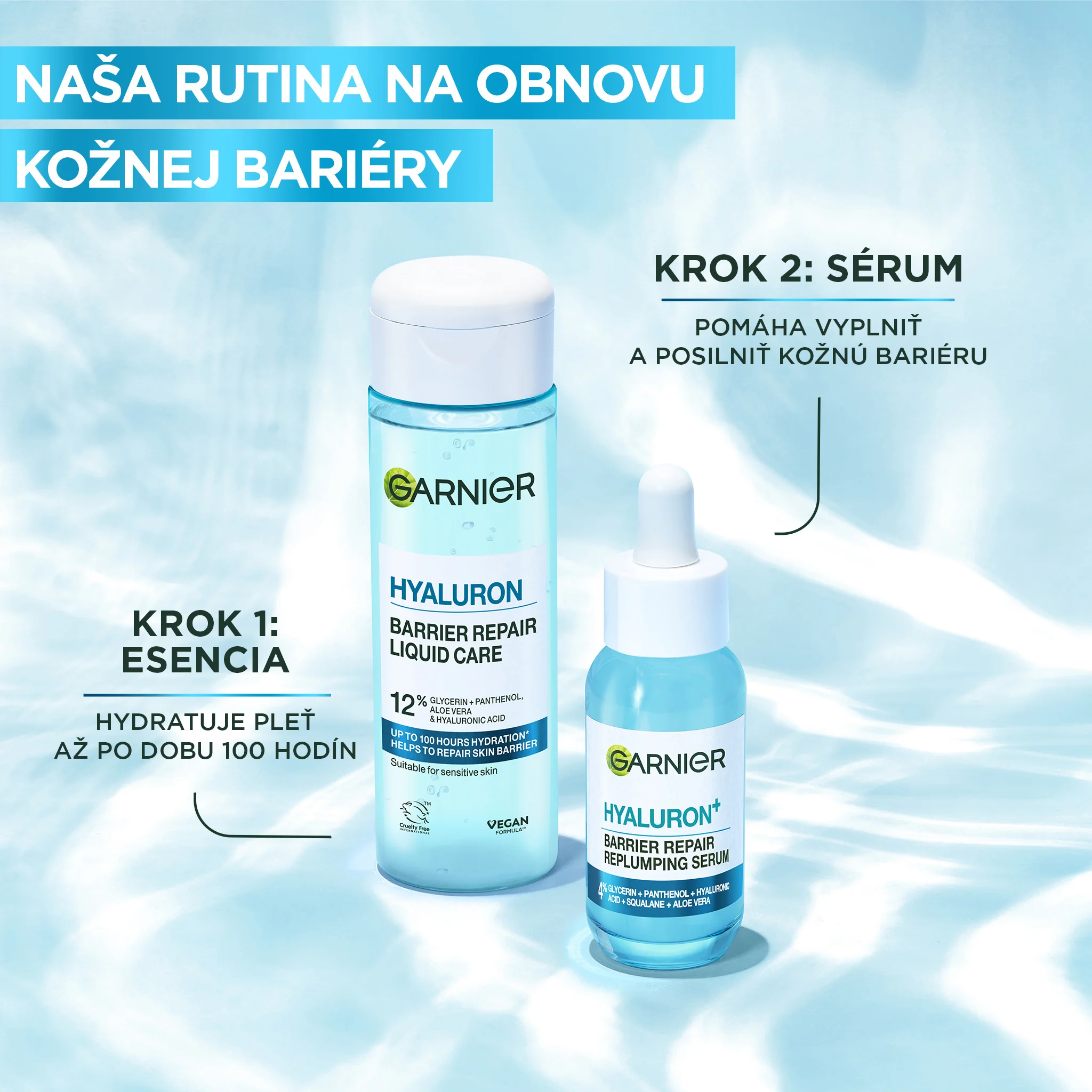 Garnier Hyaluron esencia na obnovu kožnej bariéry 1×120 ml, esencia na tvár