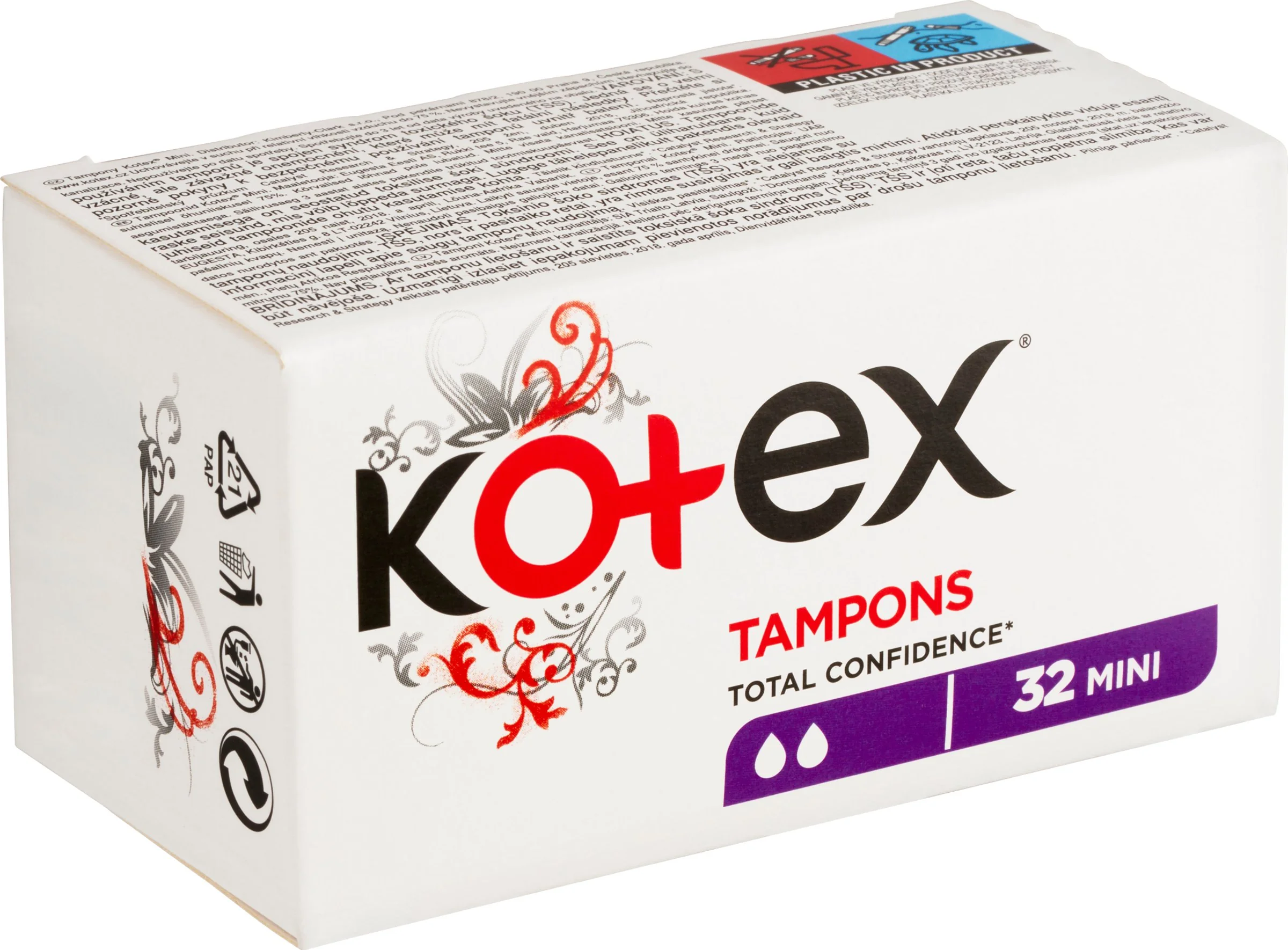 KOTEX tampóny Mini 32 ks 1×32 ks, dámske tampóny