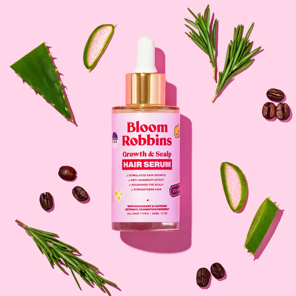 BLOOM ROBBINS sérum na rast vlasov s rozmarínom 1×50 ml, sérum na rast vlasov