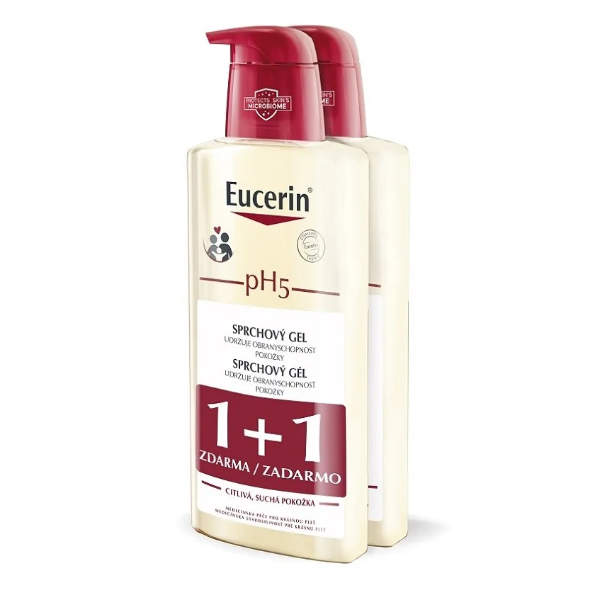 EUCERIN pH5 Sprchový gél 400 ml PROMOBALENIE 1+1 2×400 ml, sprchový gél