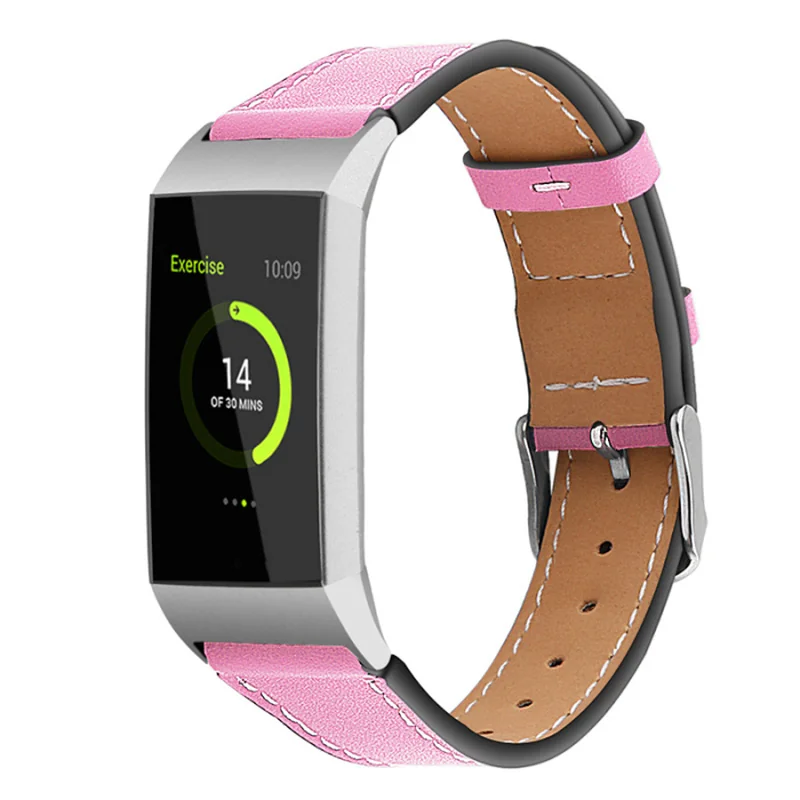 BStrap Leather Italy (Small) remienok na Fitbit Charge 3 / 4, pink